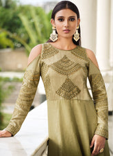 Pretty looking Gown in Pista Green Colour